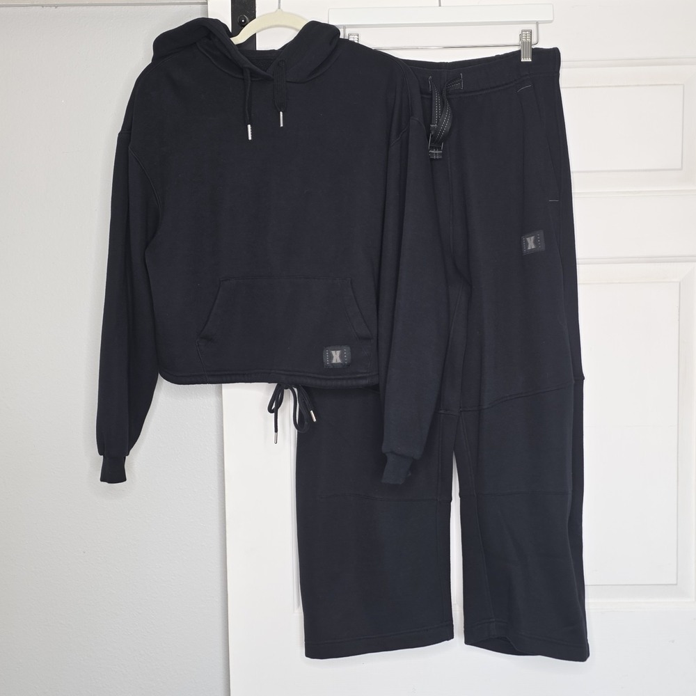 Savage X Fenty Hoodie Sweatpants Outfit  Black Size M